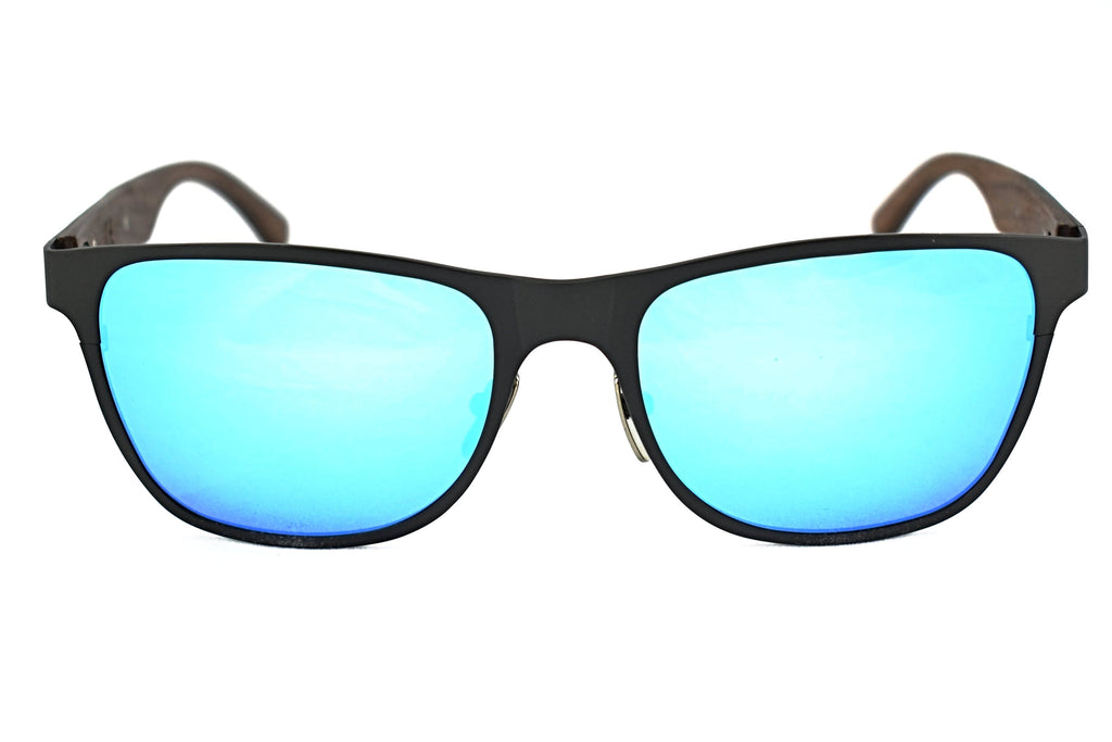 Glacier Point Blue Titanium & Black Walnut Wood Sunglasses - ShadeTree  Sunglasses